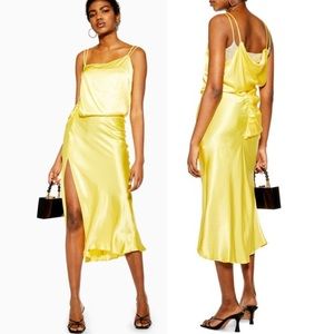 Topshop sequin and satin slip dress midi 8